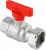Кран шаровой FAR 3/4"-1", ВР-накидная гайка EPDM, красн. бабочка, хром Кран шаровой FAR 3/4"-1", ВР-накидная гайка EPDM, красн. бабочка, хром
